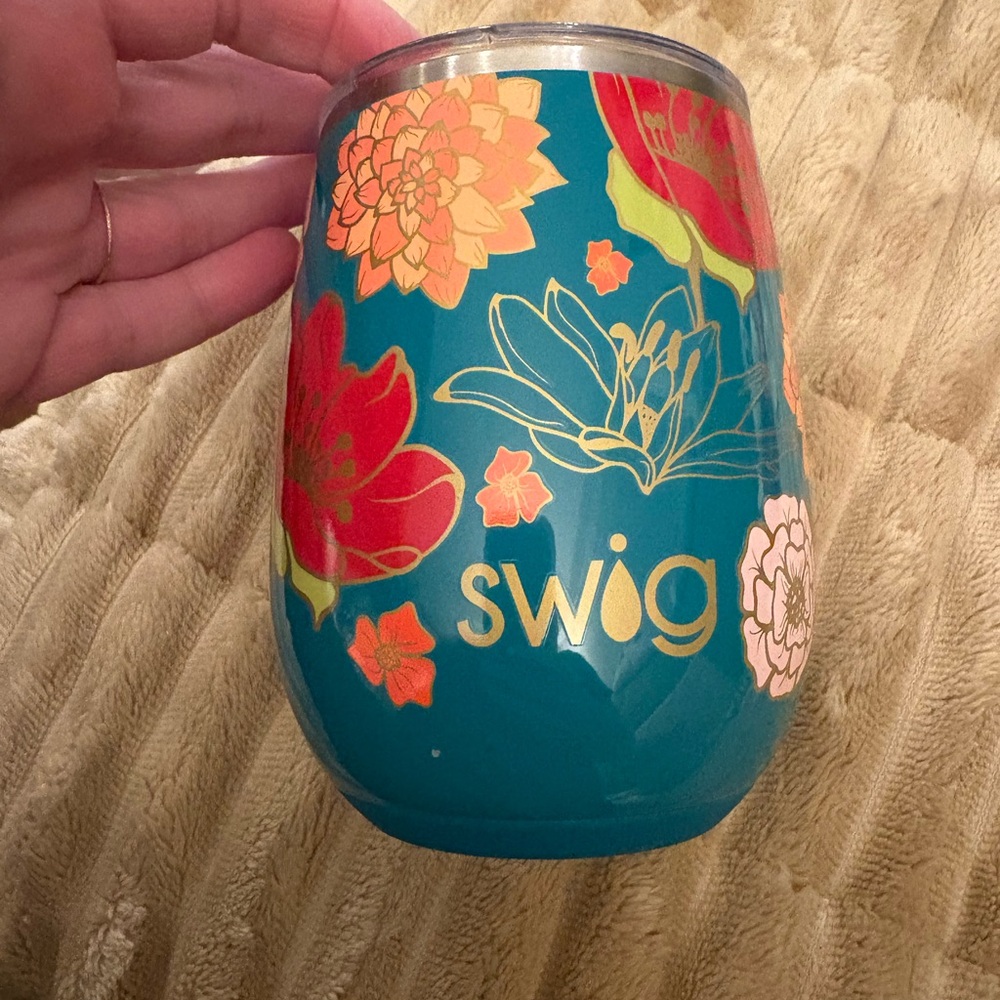 Swig Floral Insulated Tumbler - Teal and Red